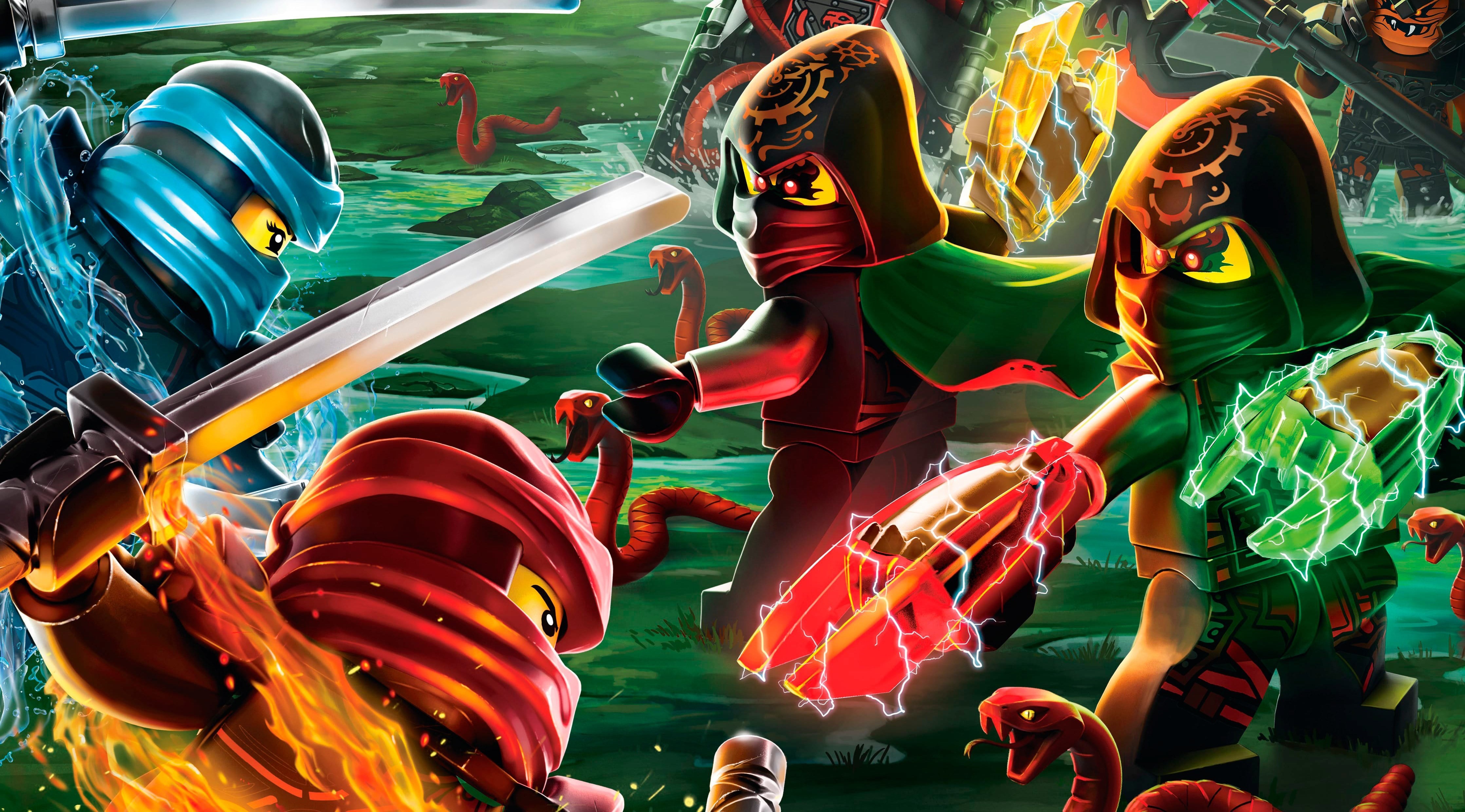 Para ninja Ninjago dalam pertarungan